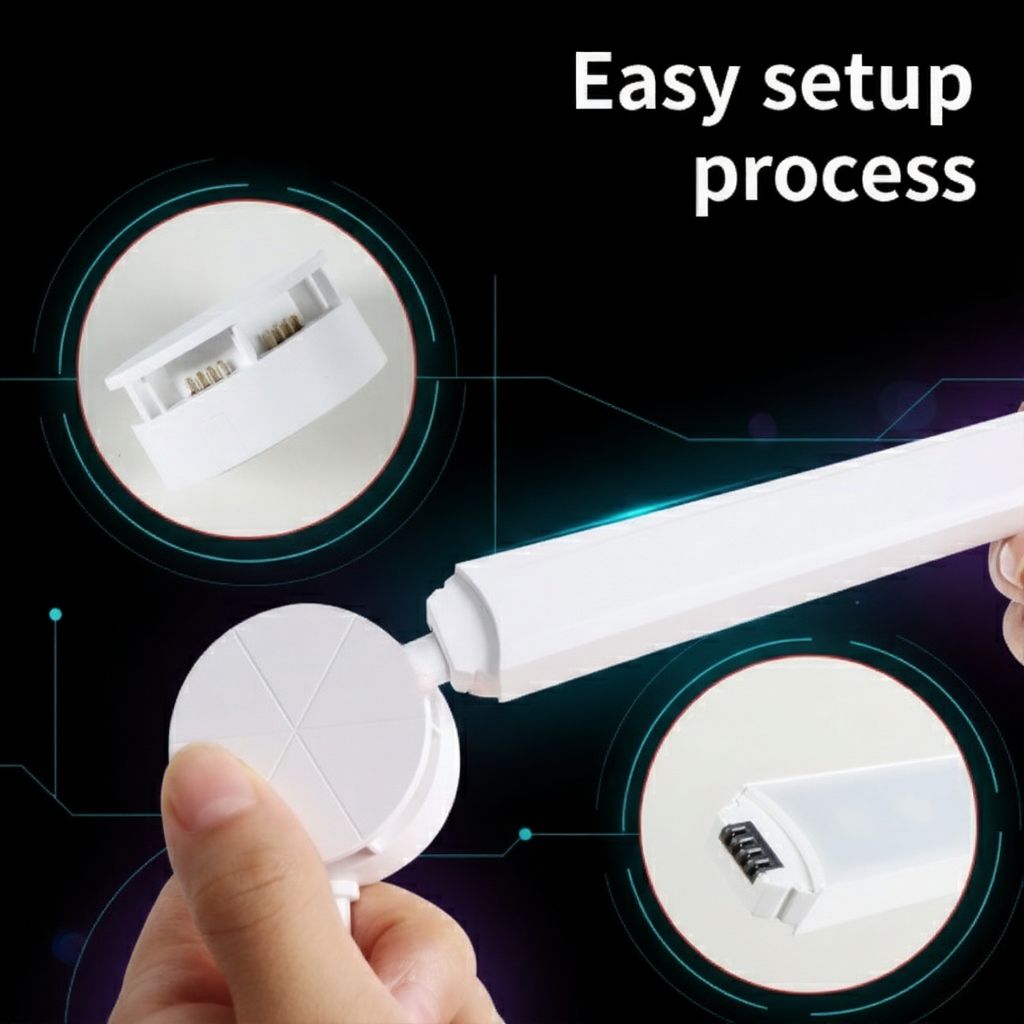 Easy setup process of modular DIY wall light with magnetic joints