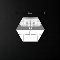 reference image showing measurements and layout for each hexagon mirror sticker with simple installation guide