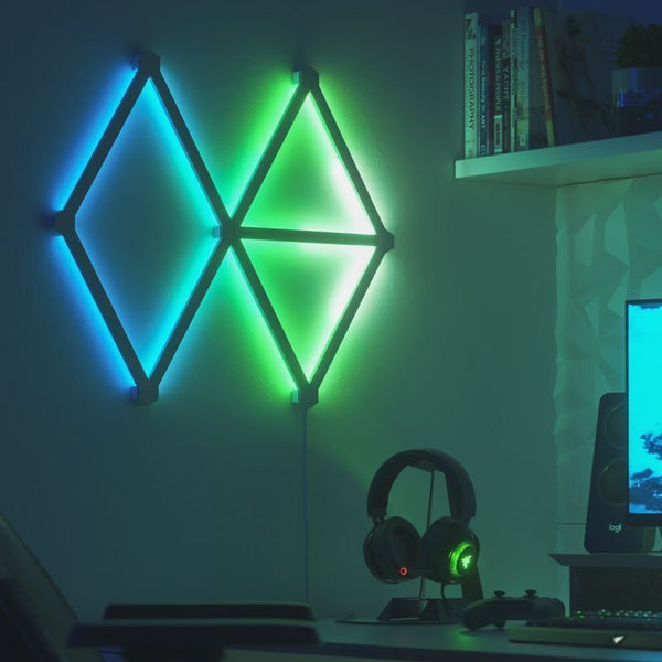 Minimalist modern room with sleek RGB wall lights for clean décor