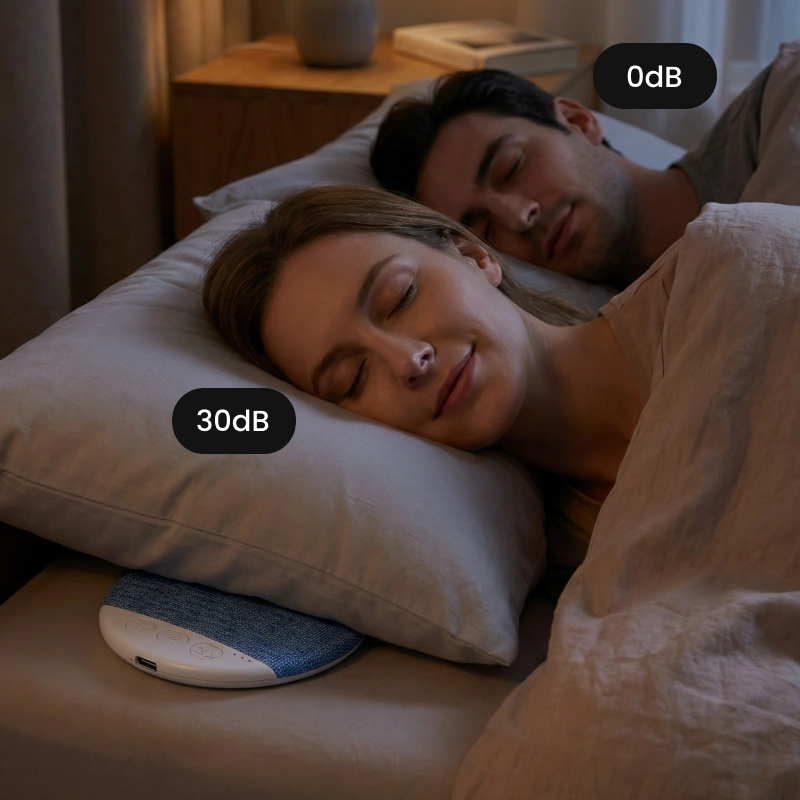 No headphones sleep speaker for bedtime audio, helping users listen comfortably under their pillow without wearing earbuds.