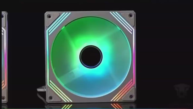 Zyko Aero 140mm ARGB case fan showing RGB lighting, black and white fan designs and close-up product details