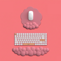 Rose red foam wrist rest for bright workspaces, balancing cute kawaii room ideas with ergonomic wrist rest for keyboard comfort.