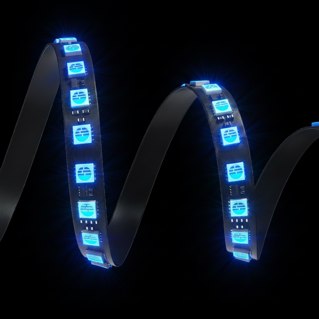 TV LED backlight kit strip shown illuminated against dark background