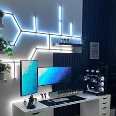 User generated gaming setup featuring Elements Smart Light Bars with modular wall lighting.