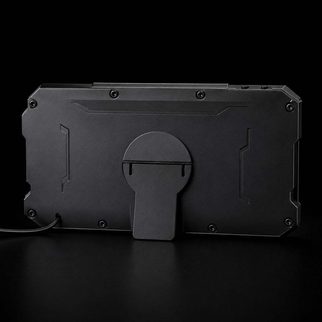Rear view of the Zyko wide pixel display with adjustable stand
