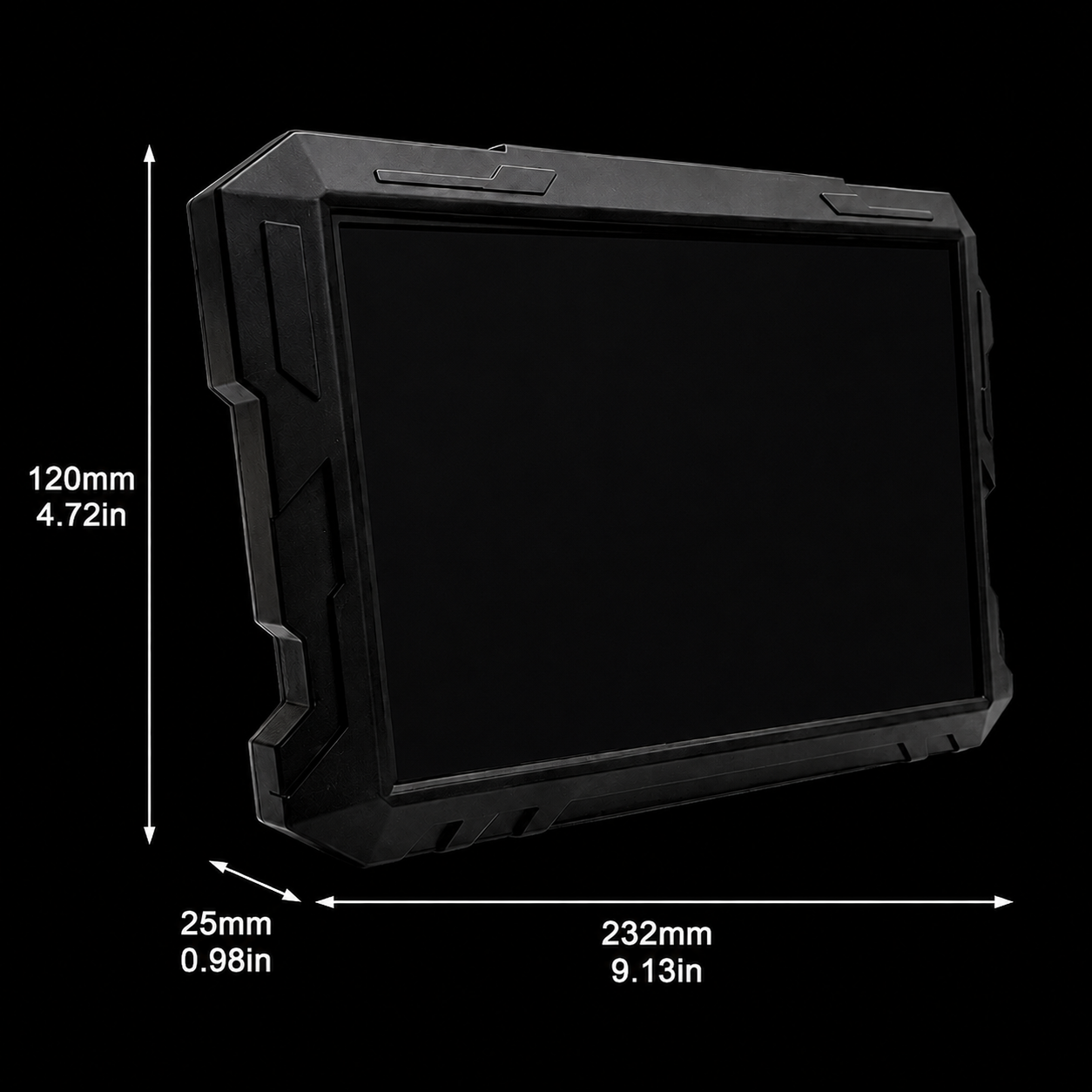 Wide pixel display dimensions and product size guide