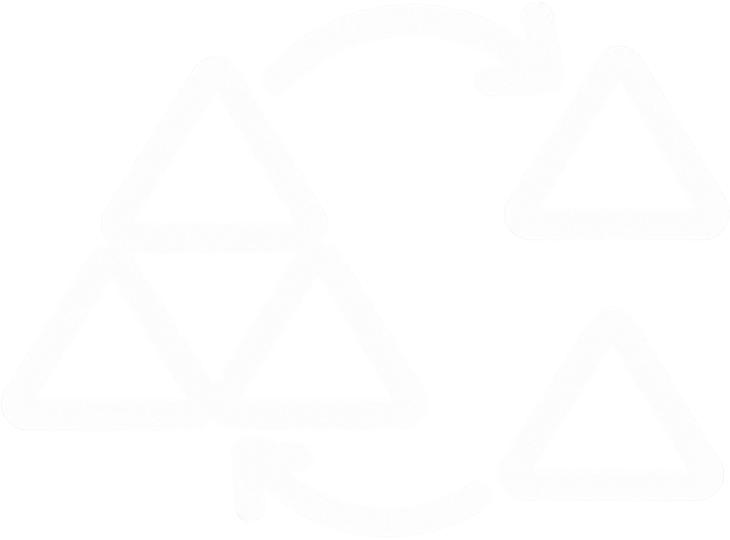 White outline icon showing rearrangeable triangle panels for the Build It Your Way section.