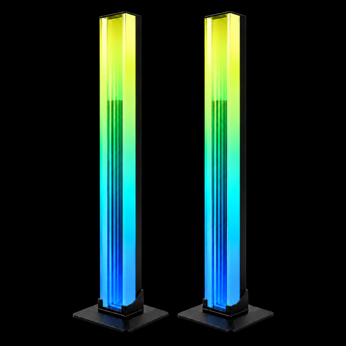 Pair of Zyko RGBIC gaming light bars with an infinity mirror lighting effect.