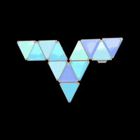 Zyko Spectra Panels RGB triangle LED wall lights product packaging with glowing panels